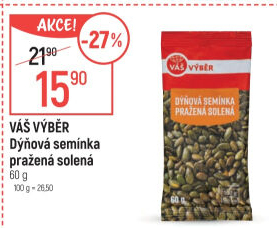 Dýňová semínka pražená Váš Výběr