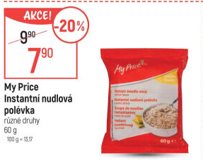 Instantní nudlové polévky My Price
