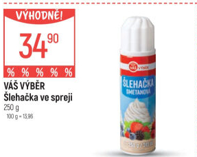 Šlehačka ve spreji Váš Výběr