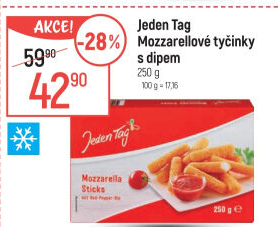 Tyčinky mozzarelové mražené Jeden Tag