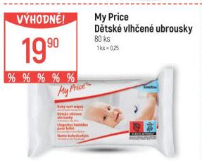 Vlhčené ubrousky dětské My Price