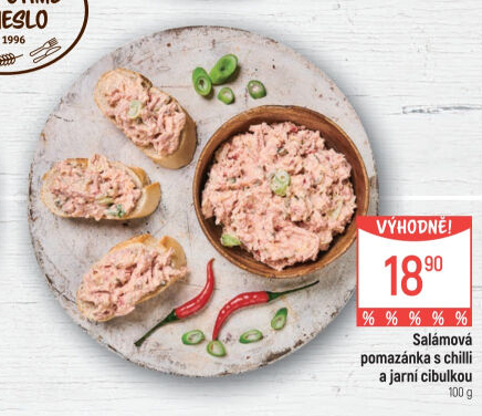 Salámová pomazánka s chilli a jarní cibulkou Globus