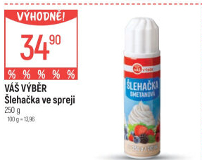 Šlehačka ve spreji Váš Výběr
