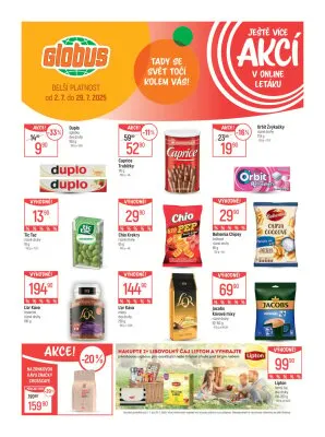 akční leták Globus 16.7.2025-22.7.2025