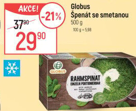 Špenát se smetanou mražený Globus