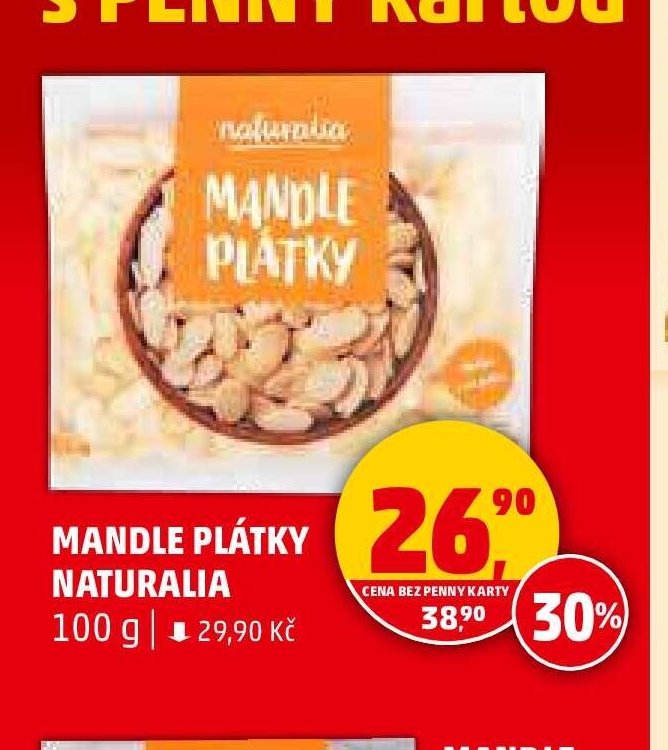 MANDLE PLÁTKY NATURALIA 100 g