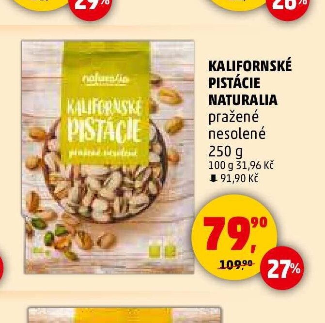 KALIFORNSKÉ PISTÁCIE NATURALIA 250 g