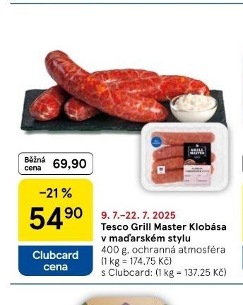 Tesco Grill Master Klobása v maďarském stylu