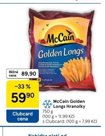 McCain Golden Longs Hranolky