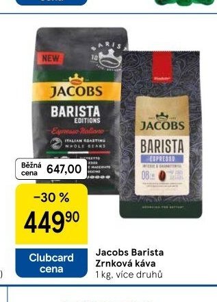 Jacobs Barista Zrnková káva - Tesco akcniletaky.com