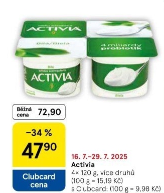 Bílý jogurt Activia Danone