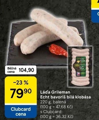 Klobásy Echt Bavoriš Láďa Grileman Kostelecké uzeniny