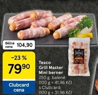 Miniberner se slaninou Grill Master Tesco
