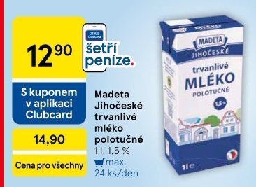 Mléko trvanlivé Jihočeské Madeta - 1,5% polotučné
