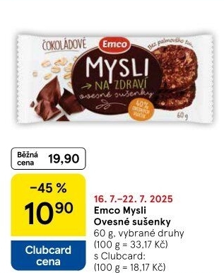 Ovesné sušenky Mysli na zdraví Emco