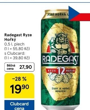 Pivo světlý ležák 12° Ryze hořká Radegast