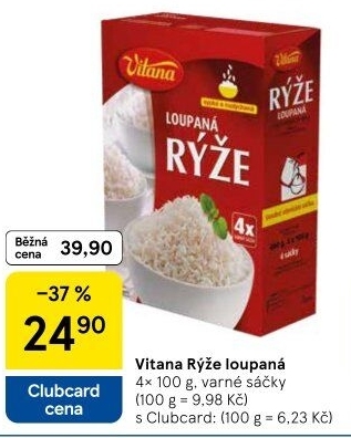 Rýže loupaná dlouhozrnná Vitana