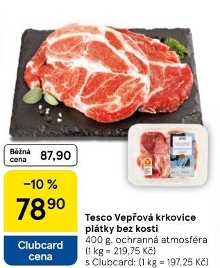 Vepřová krkovice bez kosti Tesco