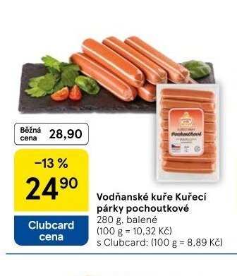 Vodňanské kuře Kuřecí párky pochoutkové