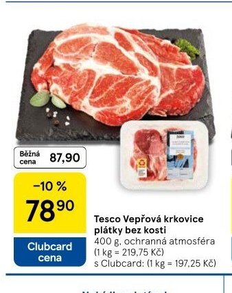 Tesco Vepřová krkovice plátky bez kosti