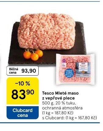 Tesco Mleté maso z vepřové plece