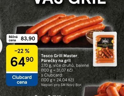 Tesco Grill Master Párečky na gril