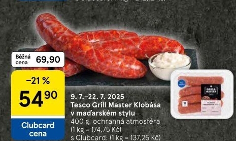 Klobásy maďarské Grill Master Tesco
