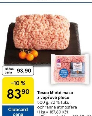Maso mleté vepřové z plece Tesco