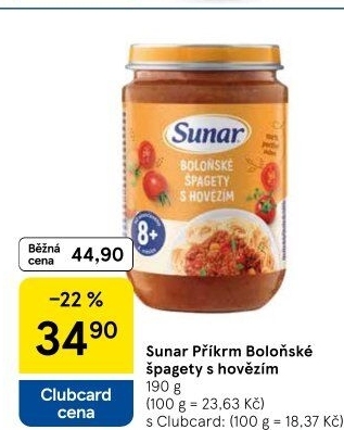 Masozeleninový příkrm Sunar