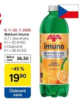 Ochucená voda Mattoni Imuno