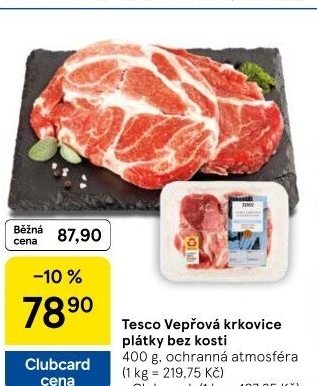 Vepřová krkovice bez kosti Tesco