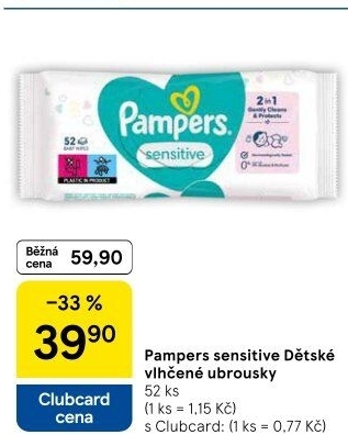 Vlhčené ubrousky dětské Pampers Sensitive