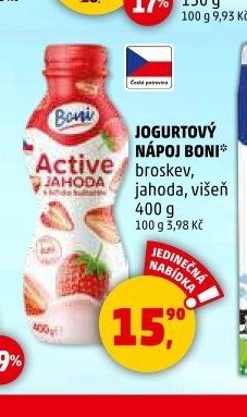 Jogurtový nápoj Boni broskev, jahoda, višeň 400 g - Penny Market akcniletaky.com