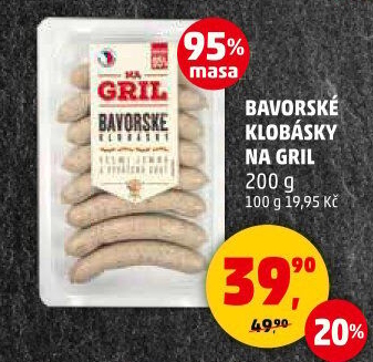 Bavorská klobása Na gril Penny