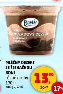 Dezert pudink se šlehačkou Boni