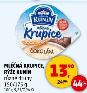 Mléčná rýže Mlékárna Kunín