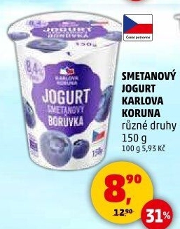Ochucený jogurt Karlova Koruna