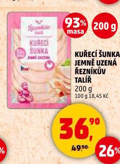 Šunka kuřecí jemně uzená Řezníkův talíř