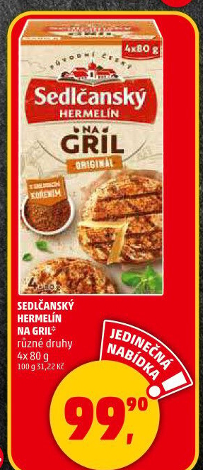 Sýr Hermelín na gril Sedlčanský