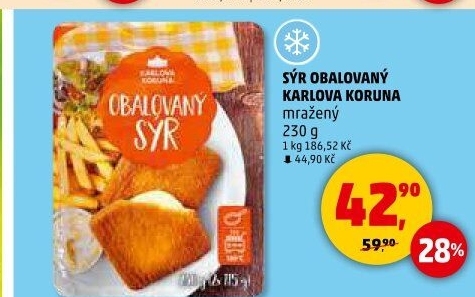 Sýr obalovaný mražený Karlova Koruna