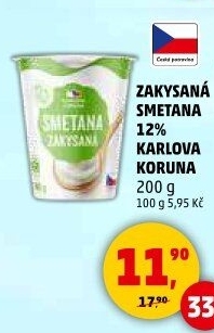 Zakysaná smetana 12% Karlova Koruna