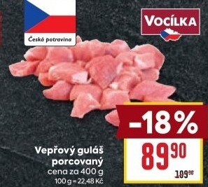 Maso na guláš vepřové Vocílka