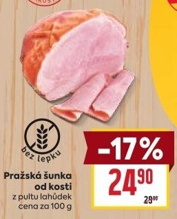 Šunka pražská od kosti nejvyšší jakosti