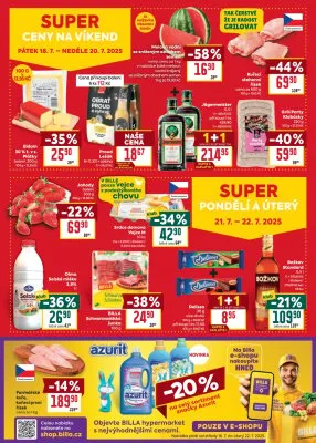 akční leták BILLA 16.7.2025-22.7.2025