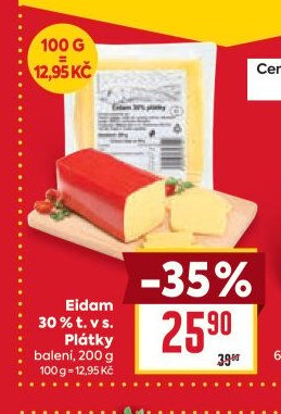 Eidam 30% t. v s. Plátky - BILLA akcniletaky.com