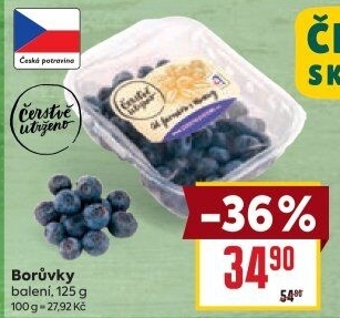 Borůvky Čerstvě utrženo