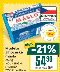 Máslo Jihočeské Madeta