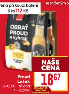 Pivo světlý ležák Proud