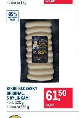 KIKIRÍ KLOBÁSKY ORIGINAL, S BYLINKAMI