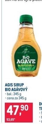 Agávový sirup bio Agis